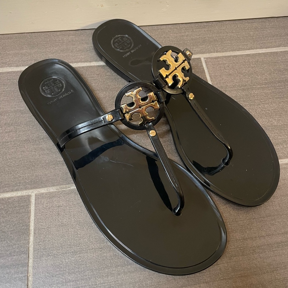Black Tory Burch Mini Miller Jelly Sandal - Size 10